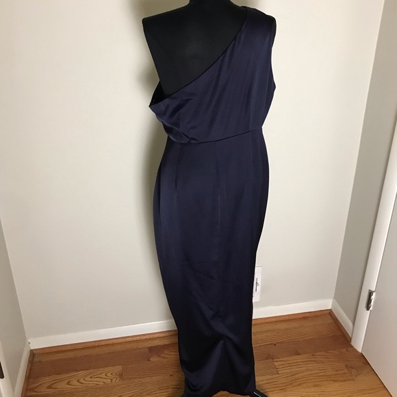 Showpo Navy Blue One Shoulder Dress - Picture 6 of 9